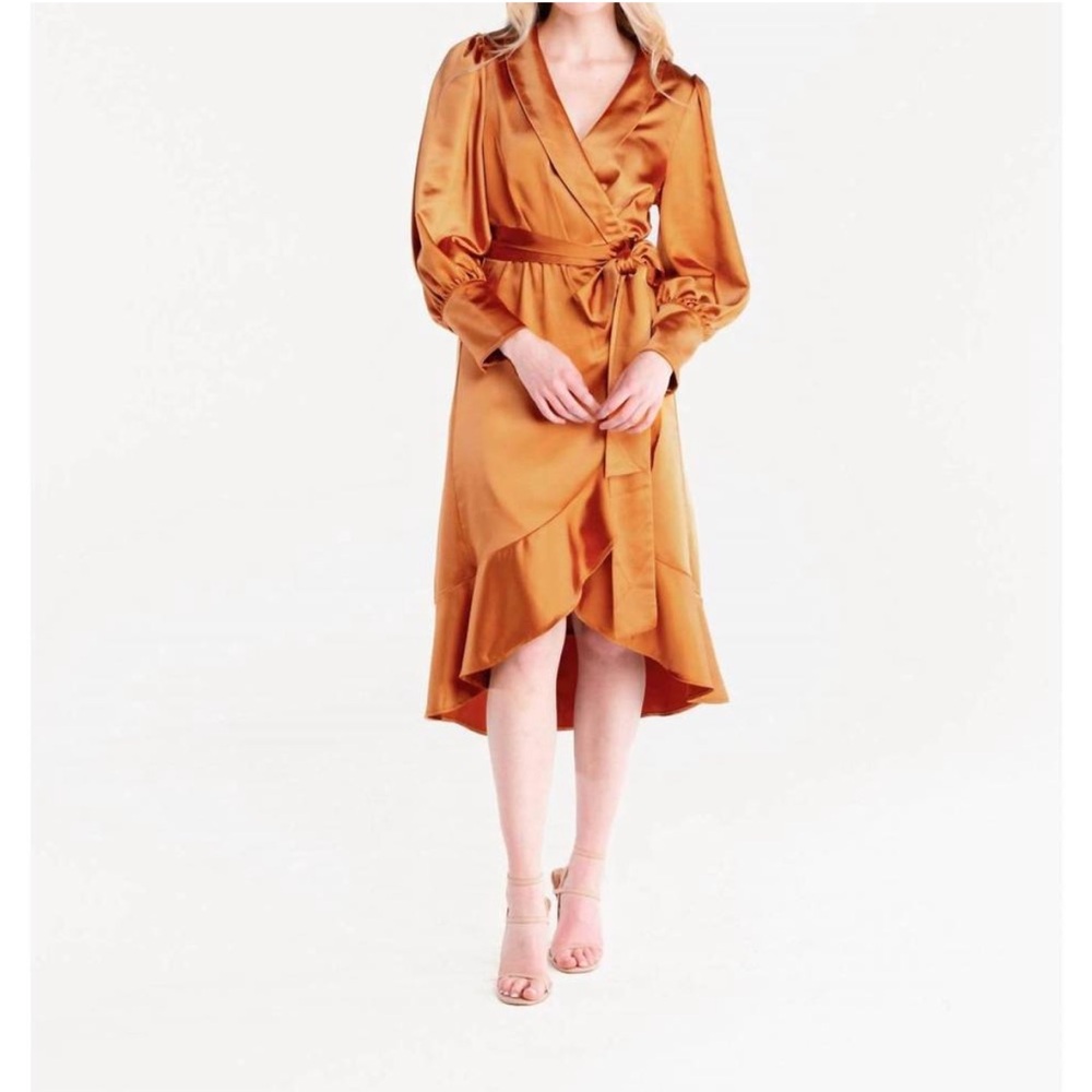 SEDGE eve wrap copper maxi dres